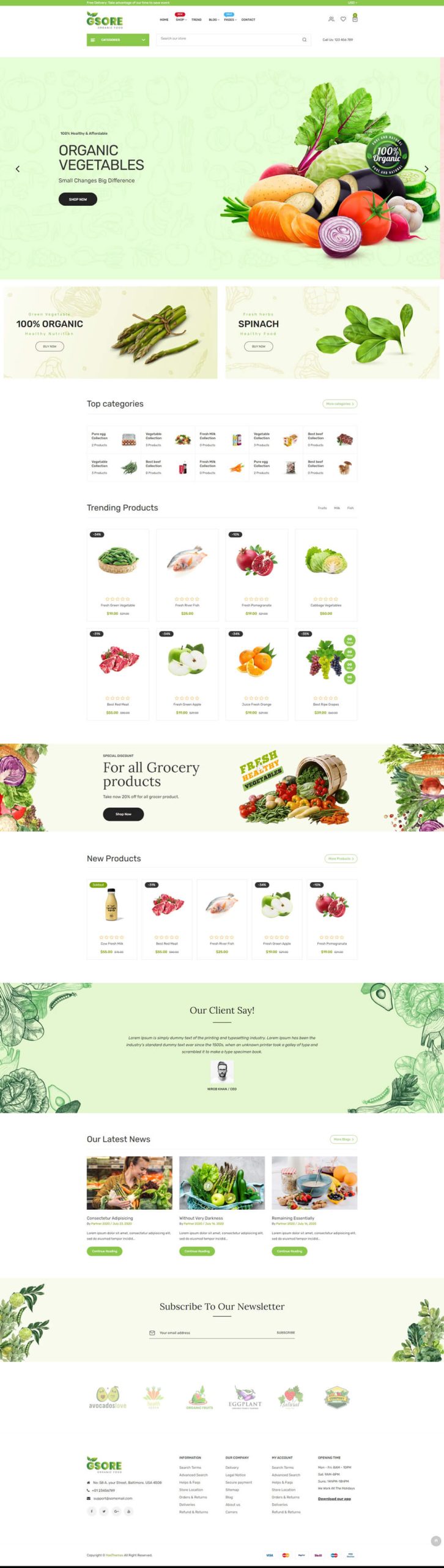 Gsore – Grocery and Organic Food Store Shop Shopify Theme