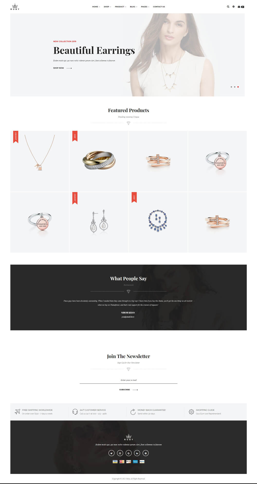 Shopify jewelry store theme, Ruby
