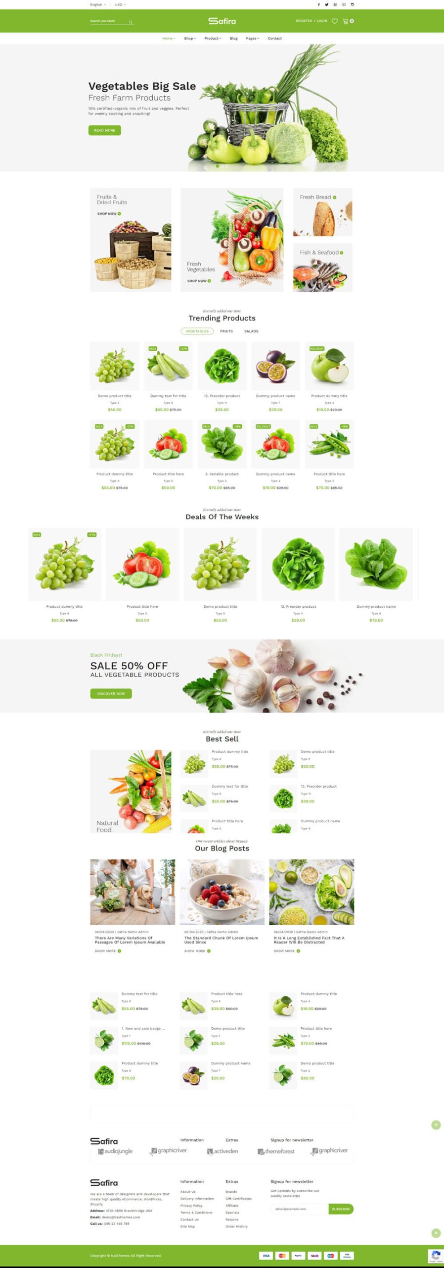 Safira-Clean Organic Food Store Shopify Theme